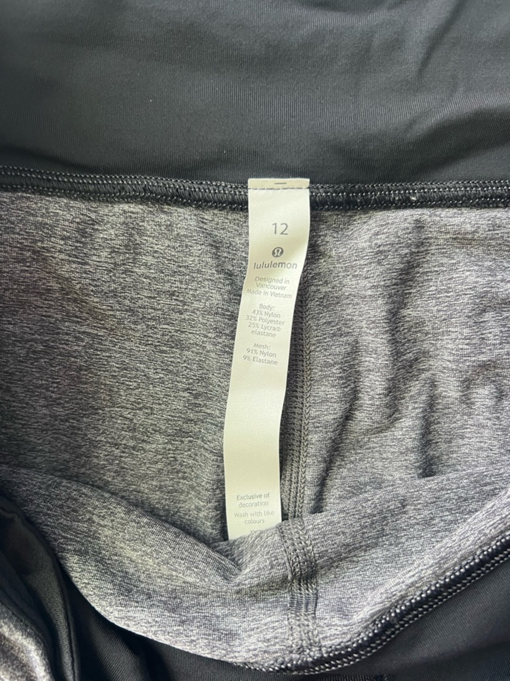 Lululemon Pace Rival Crop 22” Full On Luxtreme | Heathered Black Size 12 - Picture 4 of 11